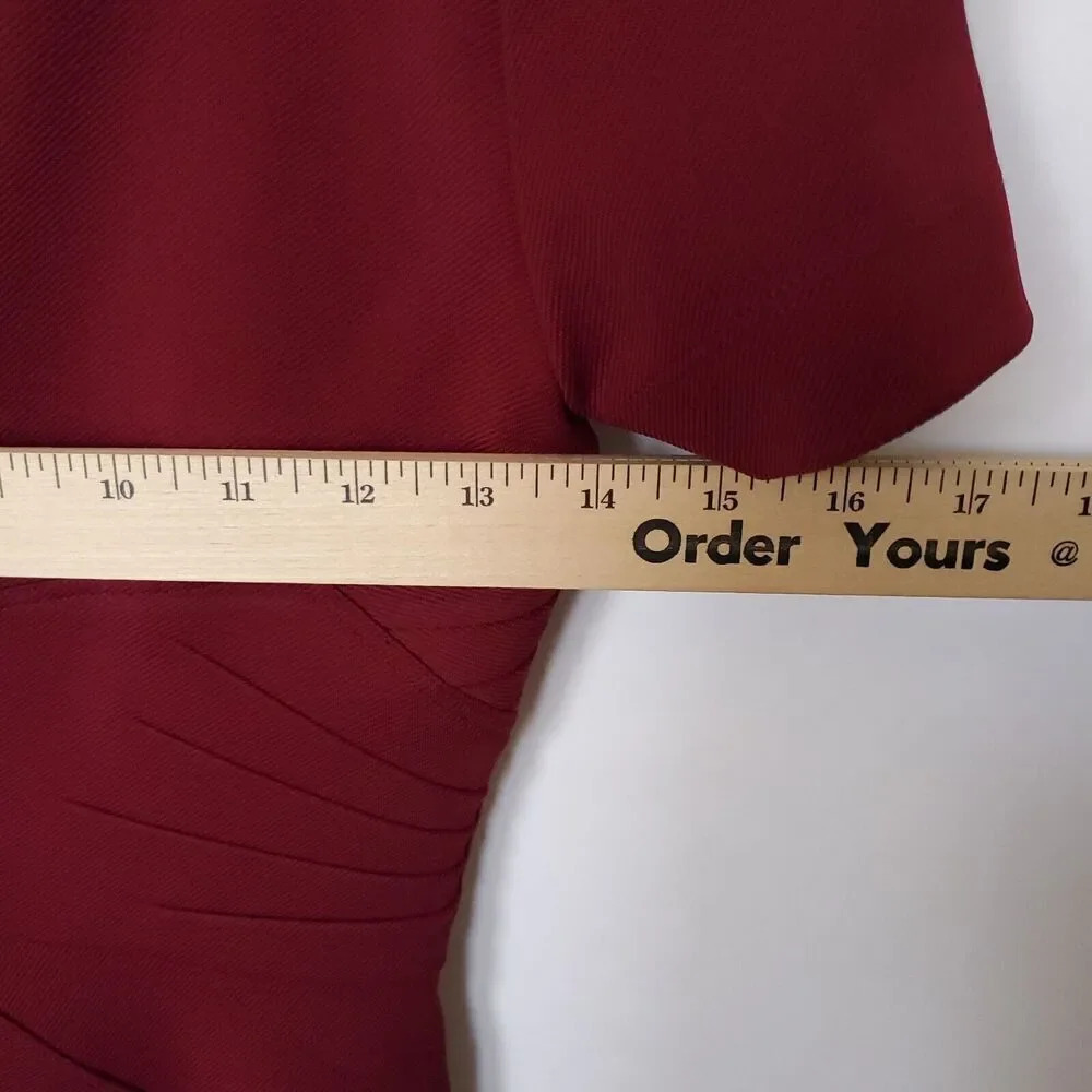 Zac Posen Z Spoke Women Mini Dress Sheath Knee Length Size0 Burgundy Bodycon NWT - Picture 12 of 14